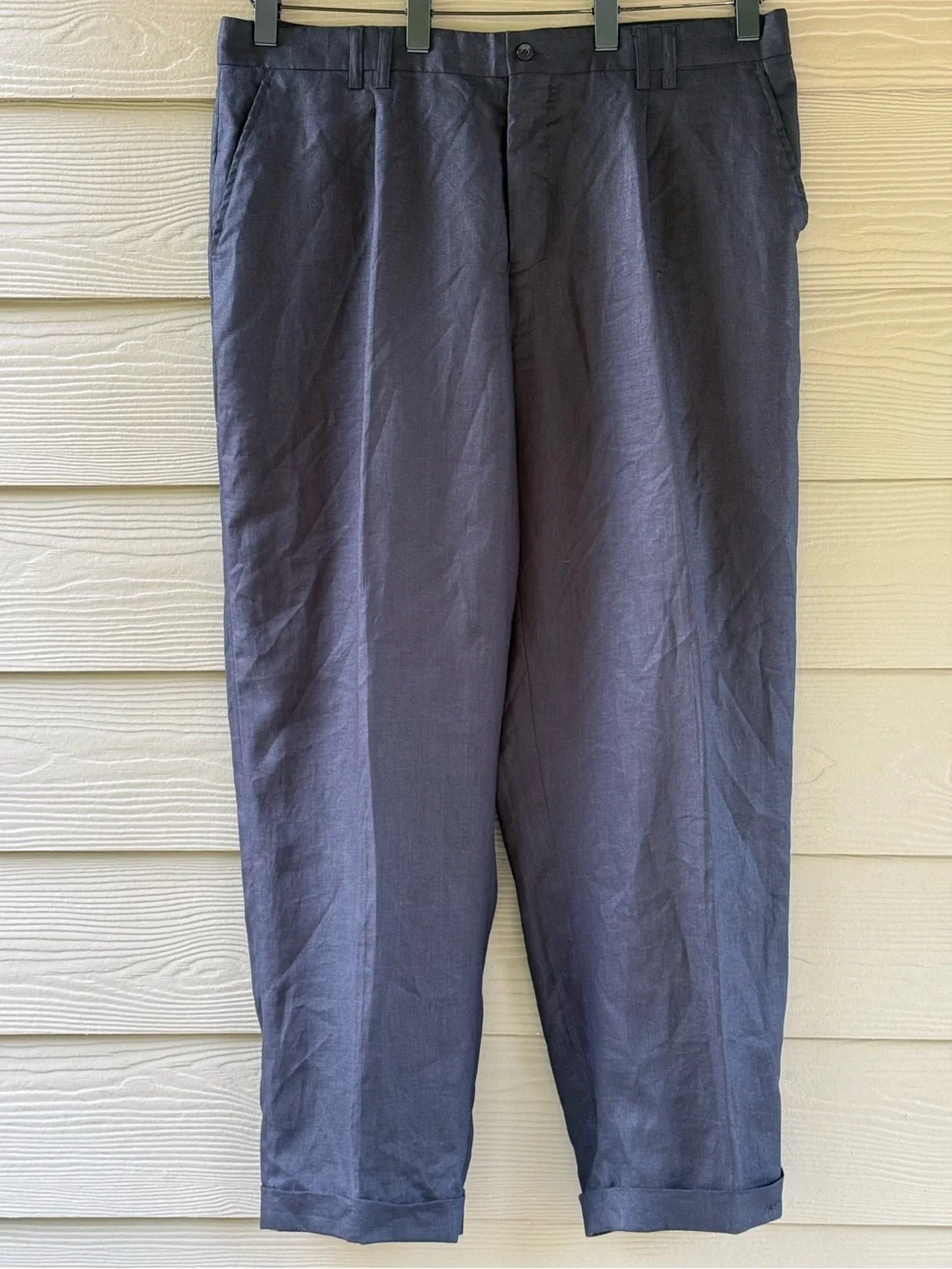 Royal Prestige Men's Black Linen Straight Leg Casual Travel Summer Pants Size 44